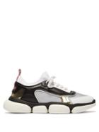 Matchesfashion.com Moncler - Briseis Metallic And Mesh Low Top Trainers - Womens - Black Silver