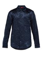 Matchesfashion.com Sies Marjan - Crinkle Satin Faille Shirt - Mens - Navy