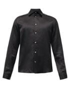 Matchesfashion.com Edward Crutchley - Silk-twill Shirt - Mens - Black