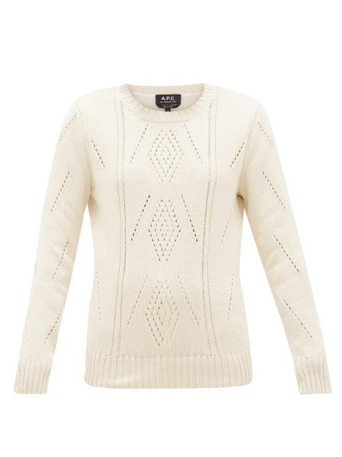 Matchesfashion.com A.p.c. - Lucrecia Pima-cotton Sweater - Womens - Ivory