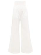 Matchesfashion.com A.w.a.k.e. Mode - Wide-leg Cotton-poplin Trousers - Womens - Ivory