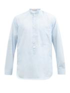 Matchesfashion.com Barena Venezia - Grandad-collar Cotton Shirt - Mens - Light Blue