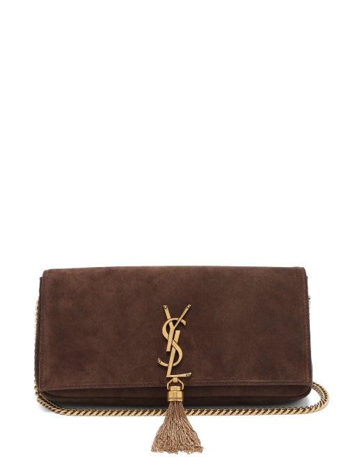 Matchesfashion.com Saint Laurent - Kate Tasselled Suede Cross-body Bag - Womens - Brown
