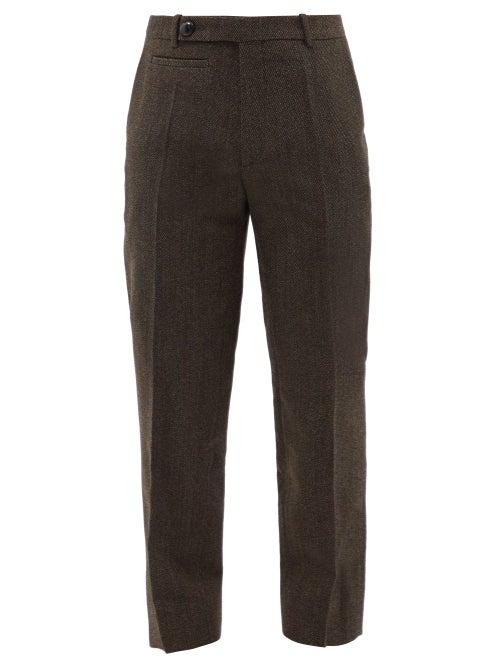 Namacheko - Ziggurat Brown Wool-blend Tweed Trousers - Mens - Green