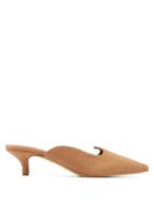 Matchesfashion.com Giuliva Heritage Collection - X Le Monde Beryl Camel Hair Kitten Heel Mules - Womens - Camel
