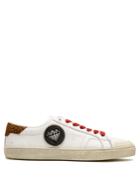 Saint Laurent Court Classic Badge-appliqu Leather Trainers
