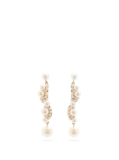 Matchesfashion.com Sophie Bille Brahe - Calder Corail Pearl & 14kt Gold Earrings - Womens - Pearl