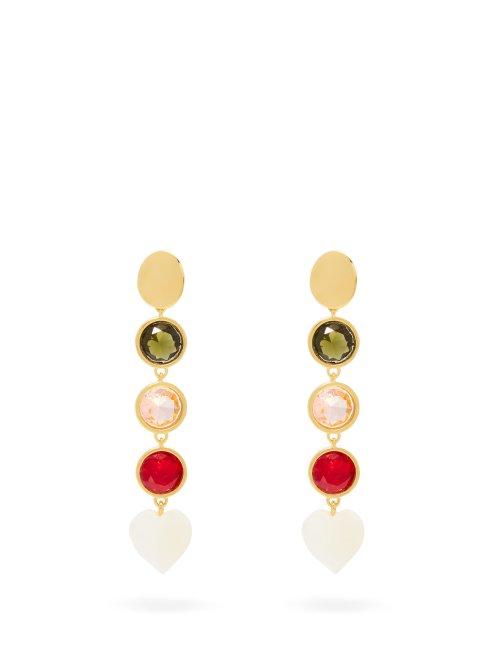 Matchesfashion.com Lizzie Fortunato - Nonna Gold Plated Crystal Earrings - Womens - Multi