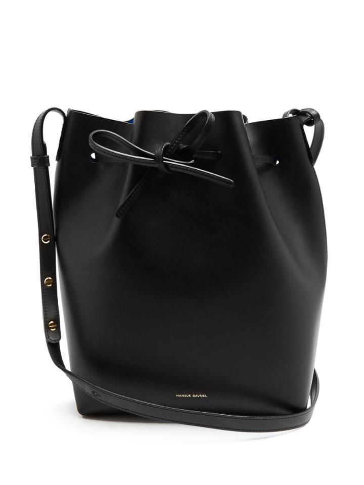 Mansur Gavriel Bucket Blue-lined Leather Bag