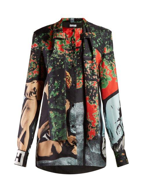 Matchesfashion.com Jw Anderson - Heavy Printed Silk Shirt - Womens - Black Multi