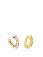 Matchesfashion.com Erdem - Faux-pearl And Crystal-embellished Hoop Earrings - Womens - Pearl