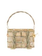Matchesfashion.com Rosantica - Holli Mini Crystal-embellished Cage Clutch Bag - Womens - Beige Multi