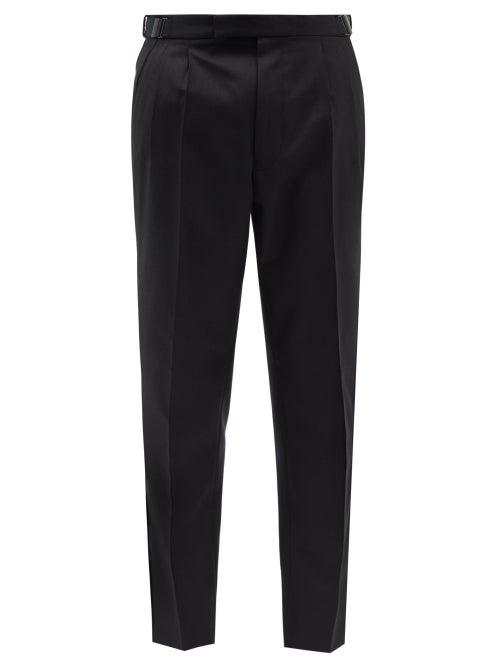 Ermenegildo Zegna - Adjustable-cuff Wool-twill Trousers - Mens - Black