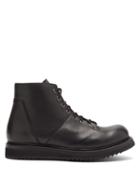 Matchesfashion.com Rick Owens - Monkey Panelled Leather Boots - Mens - Black