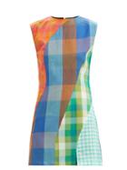 Rave Review - Panelled Checked Cotton-canvas Dress - Womens - Multi