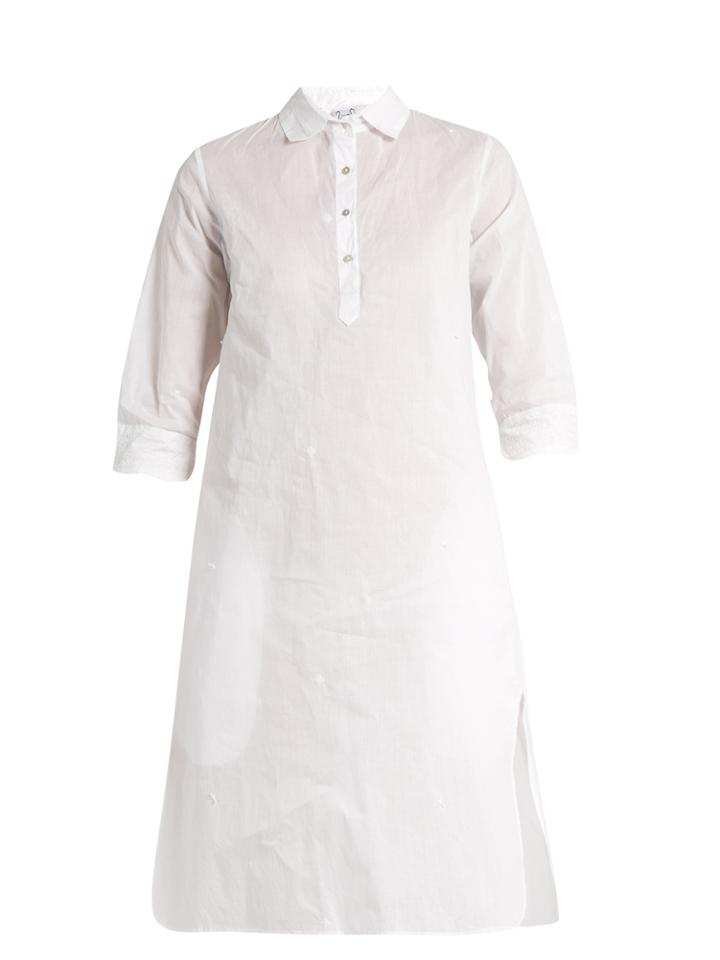 Thierry Colson Angelica Floral-embroidered Cotton-poplin Kaftan