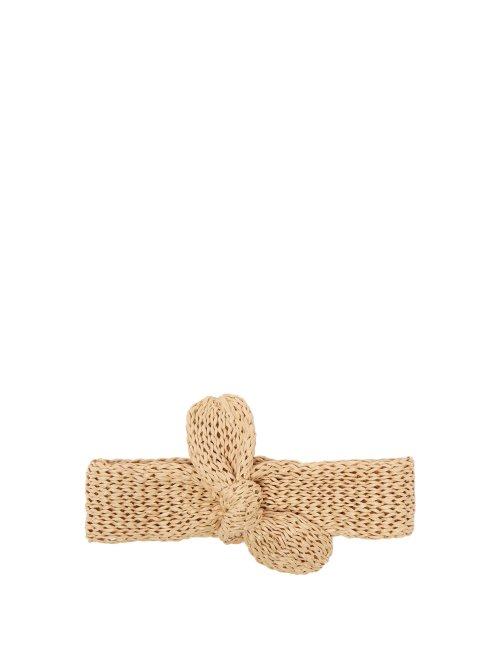 Matchesfashion.com Reinhard Plank Hats - Top Bow Raffia Knit Hairband - Womens - Beige