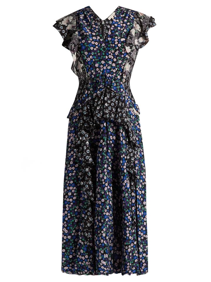 Rebecca Taylor Patchwork Floral-print Silk Dress