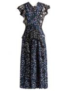 Rebecca Taylor Patchwork Floral-print Silk Dress