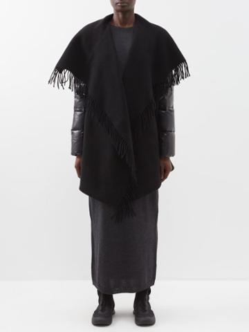 Moncler - Padded-sleeve Wool Cape - Womens - Black