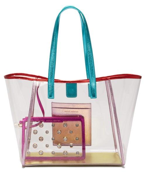 Matchesfashion.com Sophia Webster - Dina Metallic Leather Trimmed Pvc Tote Bag - Womens - Multi