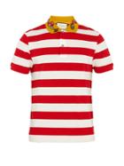 Gucci Embroidered Striped Polo Shirt