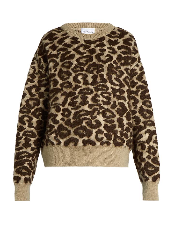 Raey Leopard-jacquard Mohair-blend Sweater