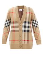 Burberry - Caragh Checked Knitted Cardigan - Womens - Beige