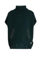 Moncler Roll-neck Logo-appliqu Wool Poncho