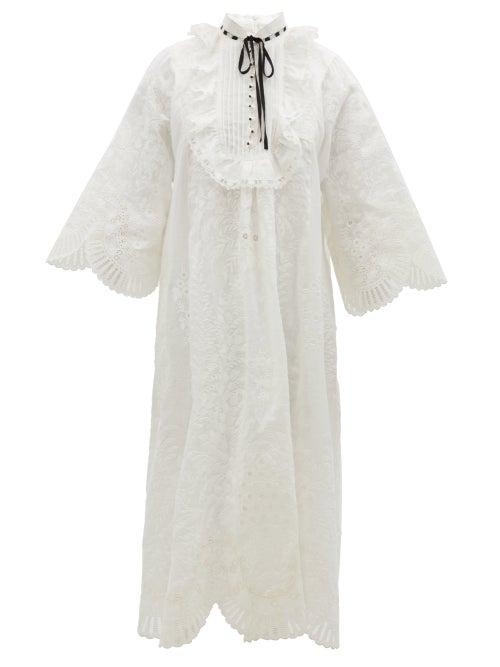 Zimmermann - Dancer Embroidered Midi Dress - Womens - Cream