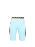 Matchesfashion.com Fendi - Ff-logo Stripe Cycling Shorts - Womens - Light Blue