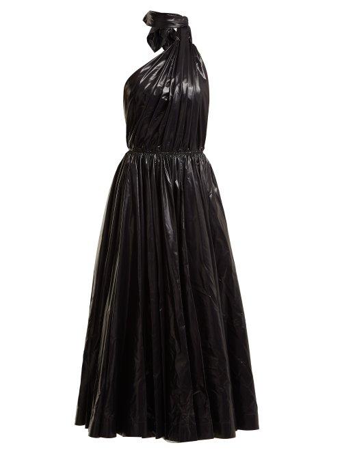 Matchesfashion.com Calvin Klein 205w39nyc - Tie Neck Nylon A Line Dress - Womens - Black
