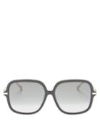 Matchesfashion.com Gucci - Horsebit Butterfly Acetate Sunglasses - Womens - Black