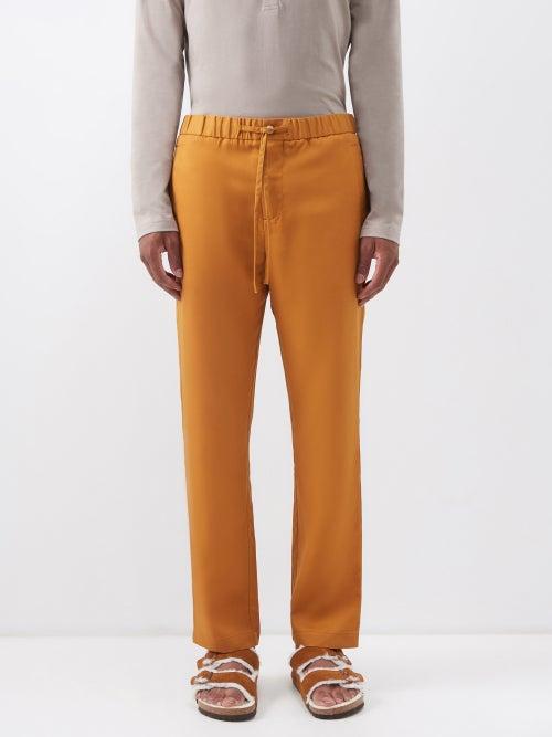 Frescobol Carioca - Oscar Drawstring-waist Twill Trousers - Mens - Brown