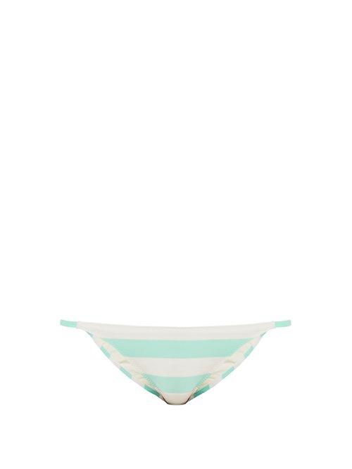 Matchesfashion.com Solid & Striped - The Morgan Striped Bikini Briefs - Womens - Light Blue