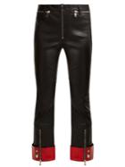 Alexander Mcqueen Cropped Leather Biker Trousers