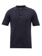 Barena Venezia - Ratina Ribbed Linen-blend Polo Shirt - Mens - Navy