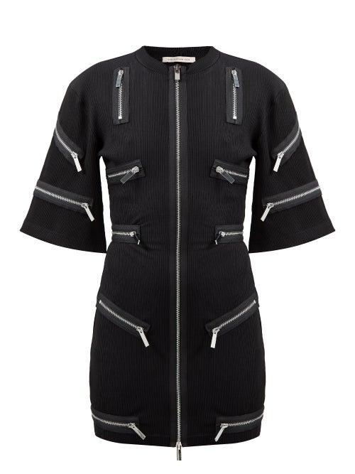 Christopher Kane - Zip-embellished Jersey Mini Dress - Womens - Black