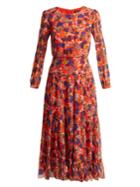 Saloni Isabel Azalea-print Silk Dress