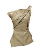 Matchesfashion.com Roland Mouret - Braxton Metallic Cloqu One Shoulder Top - Womens - Gold