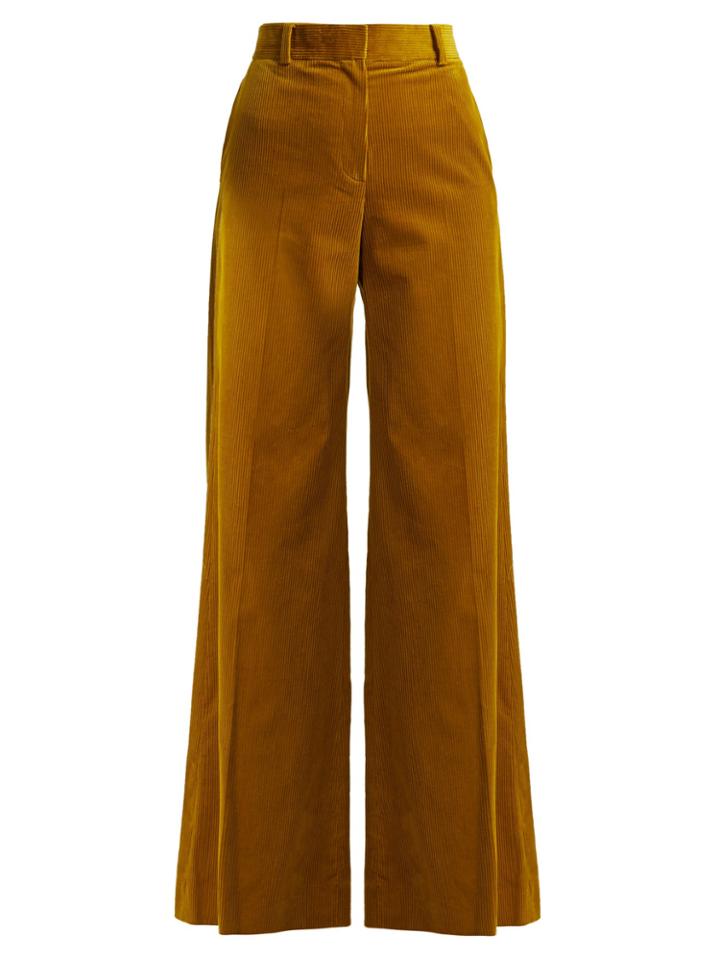 Bella Freud Bianca Wide-leg Cotton-corduroy Trousers