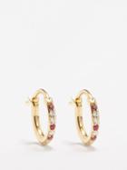 Raphaele Canot - Leopard Diamond, Ruby & 18kt Gold Hoop Earrings - Womens - Red Multi