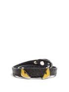 Fendi Bag Bugs Double-wrap Leather Bracelet