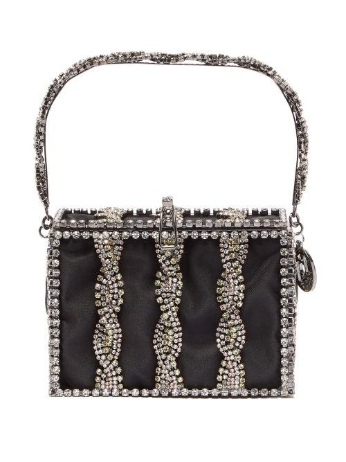 Matchesfashion.com Rosantica - Tresse Crystal-embellished Bag - Womens - Black Multi