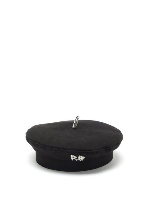 Ruslan Baginskiy - Crystal-embellished Felt Beret - Womens - Black
