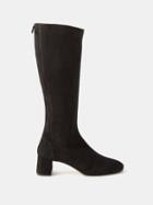 Aquazzura - Saint Honore 50 Suede Knee-high Boots - Womens - Black