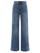 Ladies Rtw Frame - Le Hardy High-rise Wide-leg Jeans - Womens - Mid Denim
