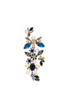 Matchesfashion.com Erdem - Crystal Embellished Floral Brooch - Womens - Blue
