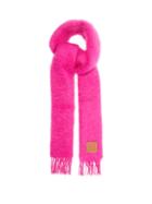 Loewe - Brushed Mohair-blend Scarf - Womens - Bright Pink