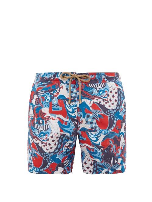 Matchesfashion.com Thorsun - Mermaid Print Swim Shorts - Mens - Multi